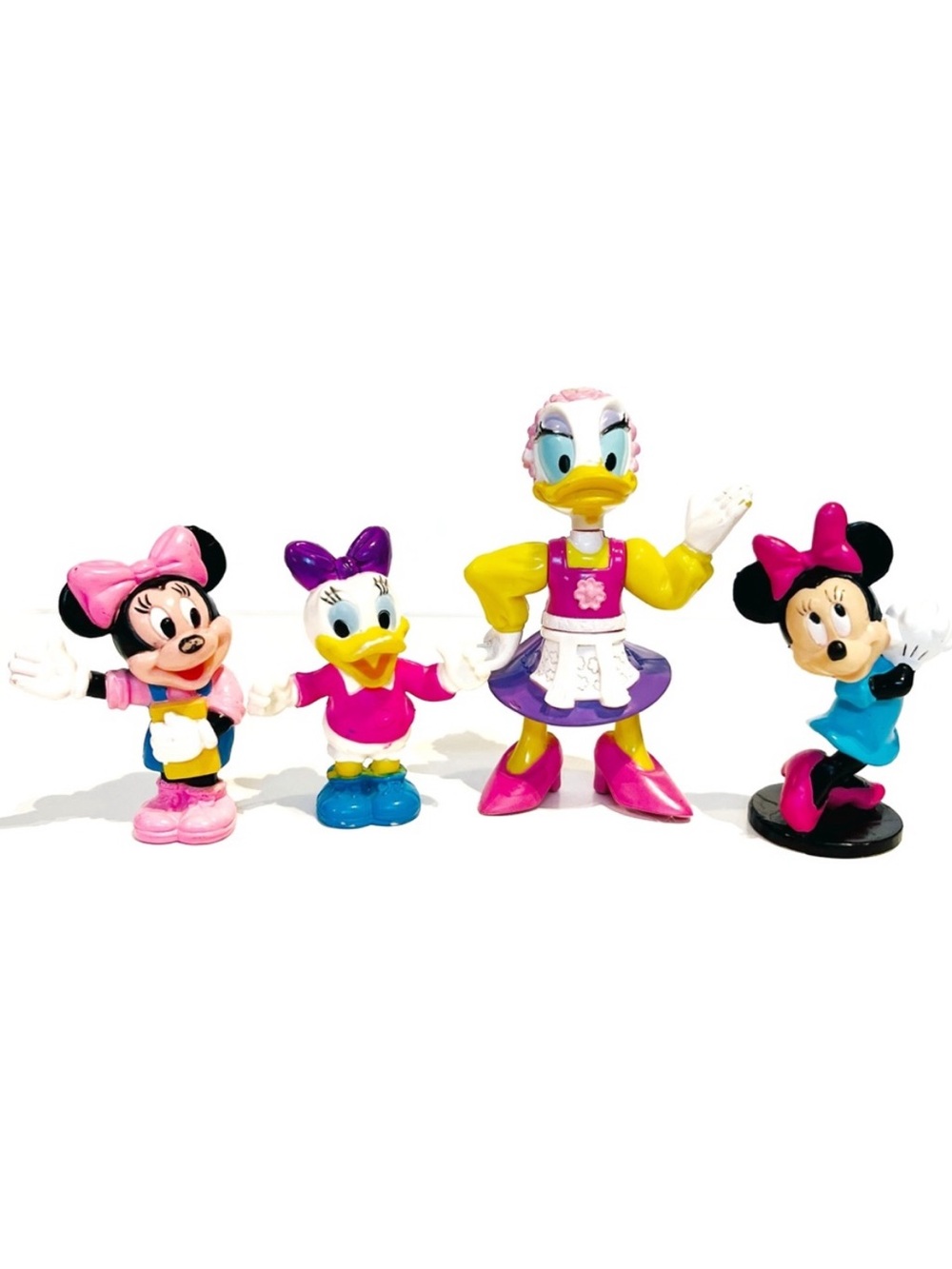 Vintage Disney Minnie Mouse Daisy Duck Figurine Toys Cake Topper EPCOT Baby Pink